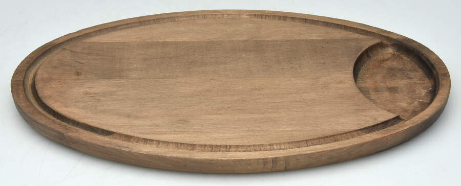 Old Master-Embossed(Silverplate, Roses-Scrolls) Wood (Cutting Board) Insert Oval Platter by Towle Silver-1