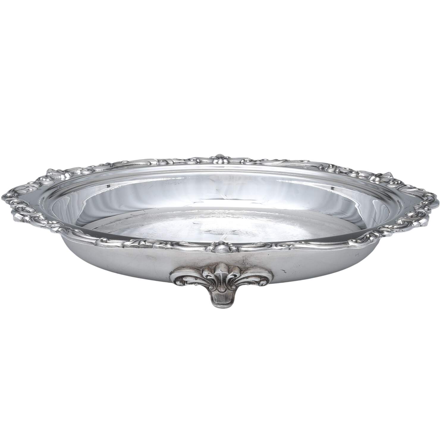 Old Master(Silverplate, Holloware, Scroll Edge) Footed Pie Plate by Towle Silver-1