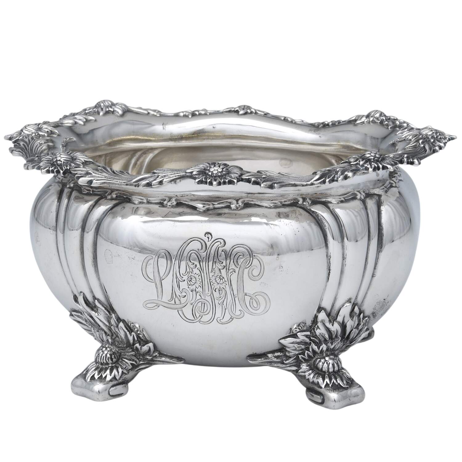 Chrysanthemum (Strl, 1880, Hlwr, 925-1000, FloralEdge) Waste Bowl by Tiffany & CO SILVER-1