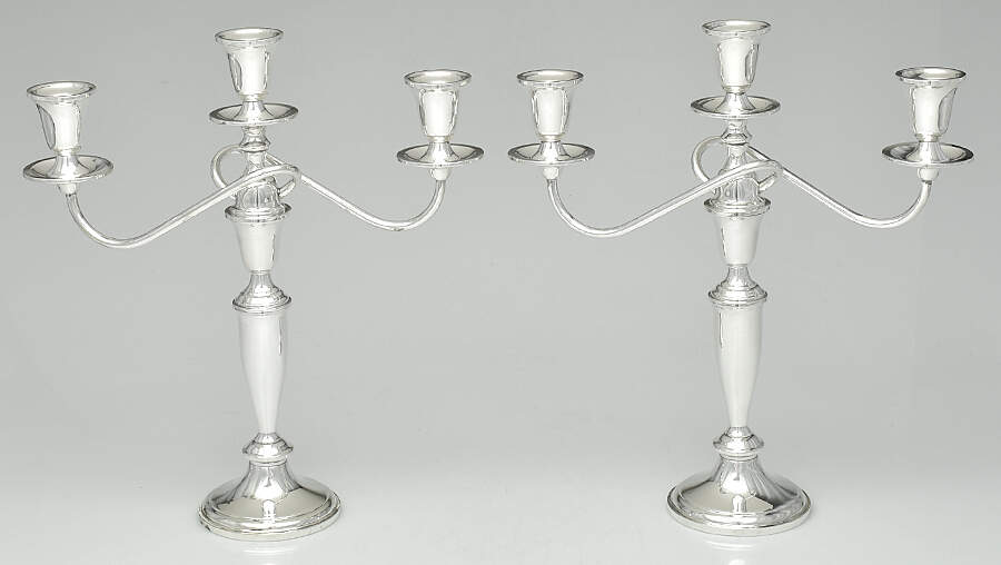 730 (Sterling, Hollowware) Pair of 13" Weighted Candlesticks by Towle Silver-1