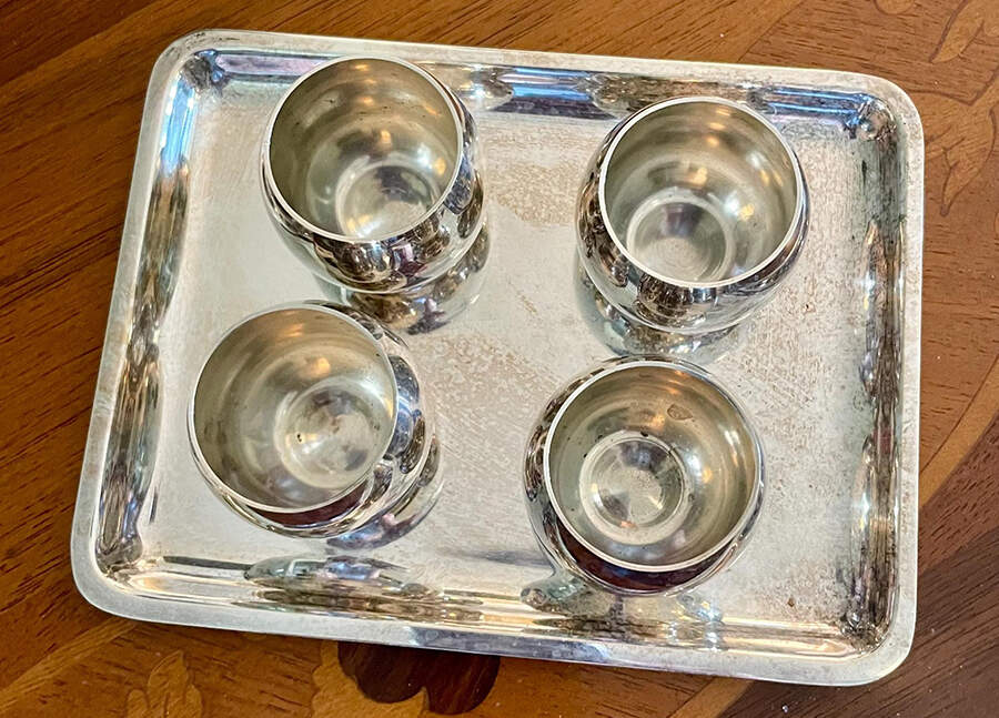 25005 (Sterling, Hollowware) Tray for Mini Cordial - Set of 4 by Tiffany & CO SILVER-1