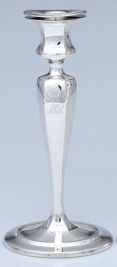 17659 (Sterling, Hollowware) Weighted Candlestick with Bobeche by Tiffany & CO SILVER-1