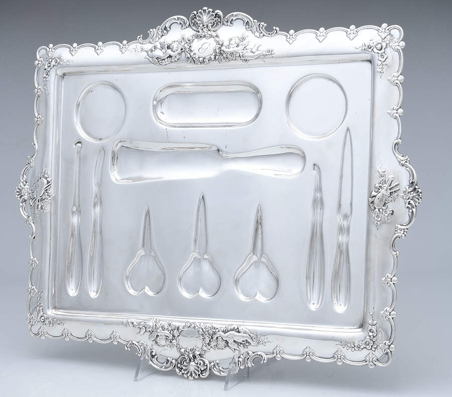 TIS113 (Sterling, Hollowware) Fitted Vanity Tray by Tiffany & CO SILVER-1