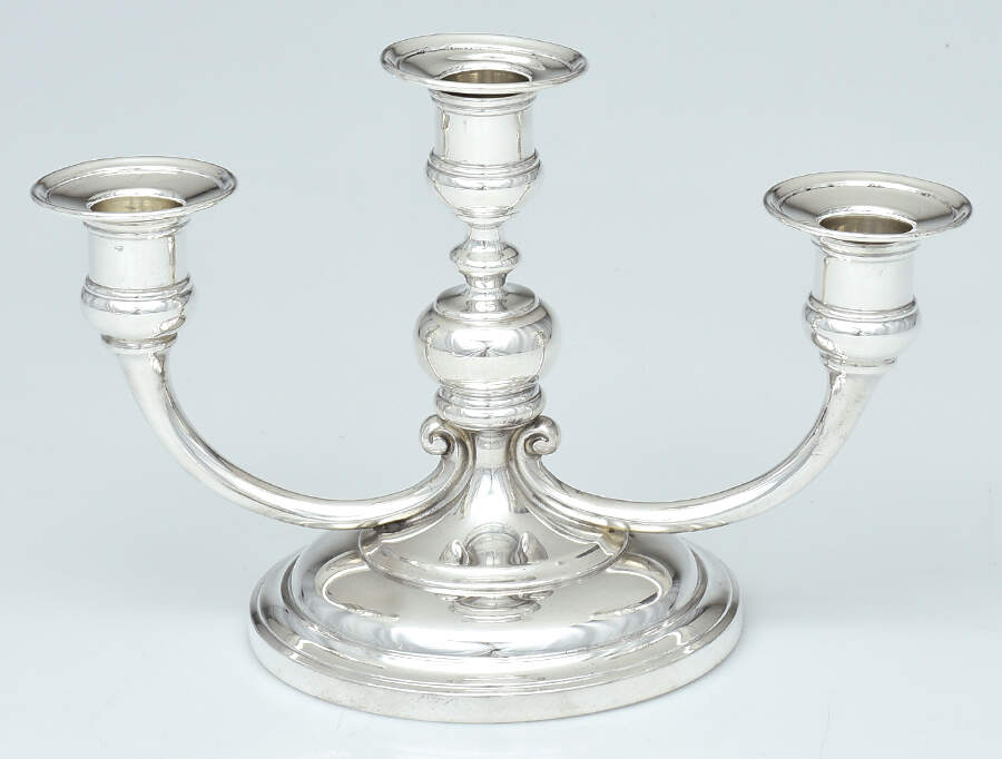 21336 (Sterling, Hollowware) 3 Light Weighted Candelabra with Bobech by Tiffany & CO SILVER-1