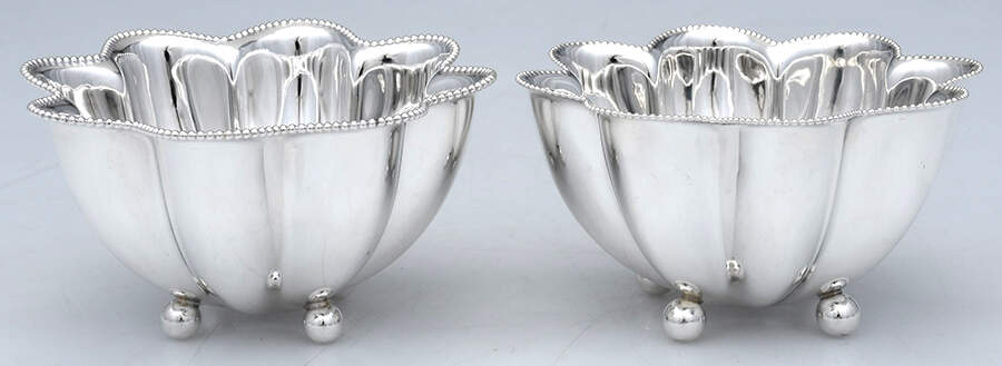 4866 (Sterling, Hollowware) Footed Bon Bon Bowl (Set of 2) by Towle Silver-1