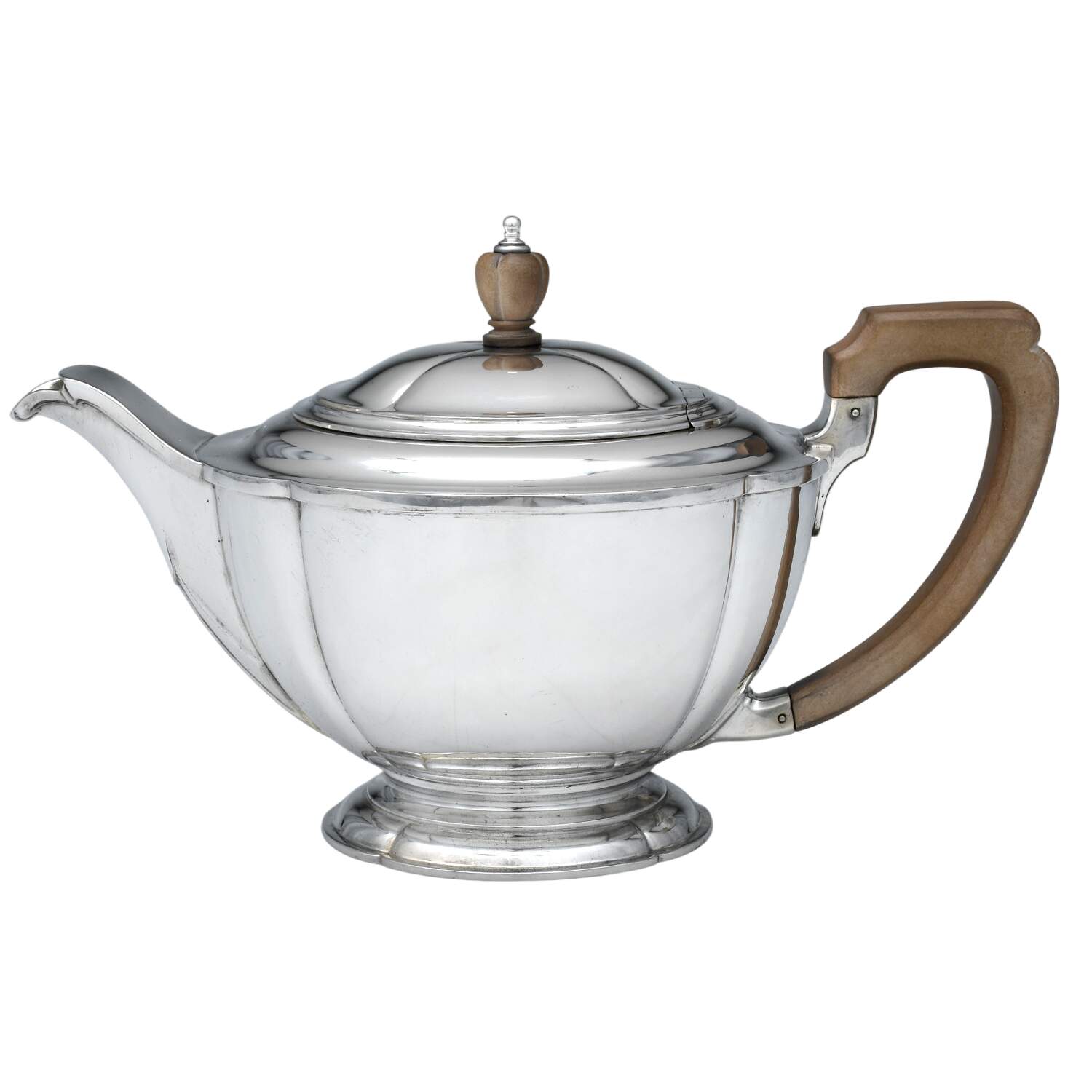 TIS115 (Sterling, Hollowware) Brown Handle Teapot by Tiffany & CO SILVER-1
