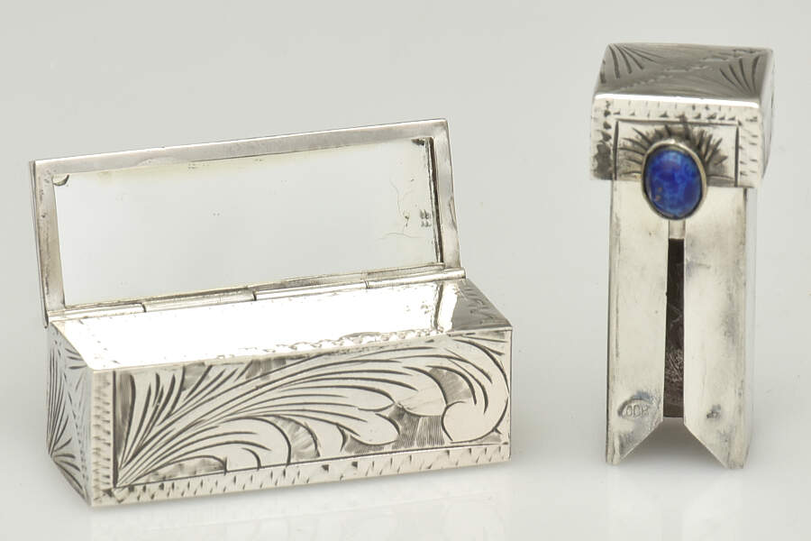 Sterling Hollowware Lipstick Holder with Mirror by Unknown Manufacturer-2