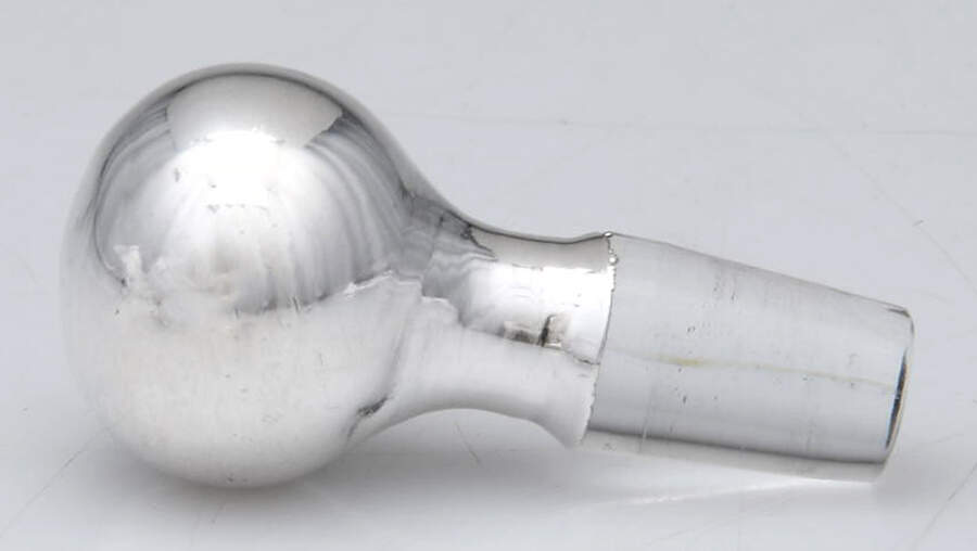 Sterling Hollowware Crystal Perfume Bottle Stopper with Stering Overlay by Unknown Manufacturer-1
