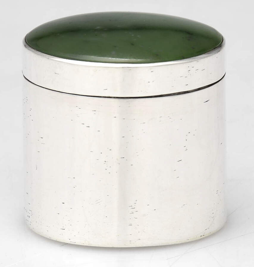 Sterling Hollowware Pill Box & Weighted Gem Lid by Unknown Manufacturer-1