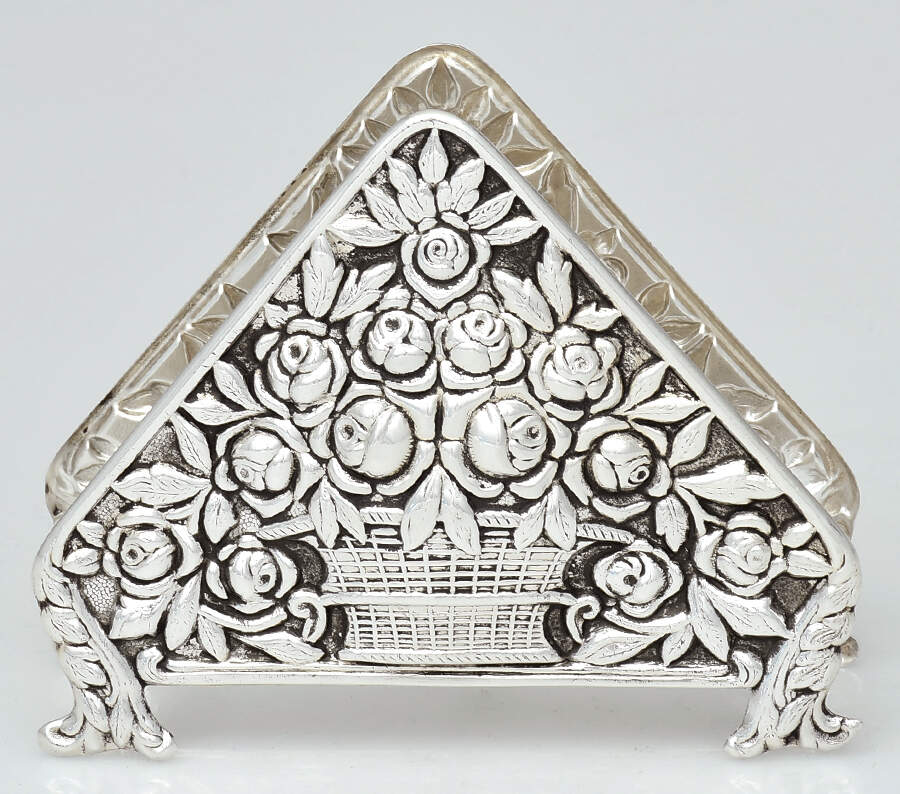 Sterling Hollowware Sterling Napkin Holder by Unknown Manufacturer-1