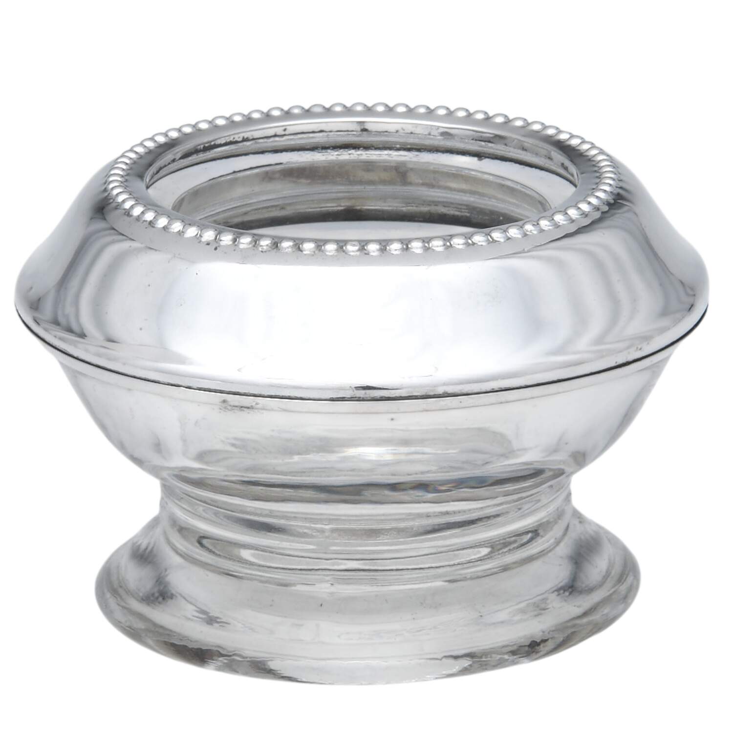 Sterling Hollowware Crystal w/Metal Rim Votive Candleholder by Unknown Manufacturer-1