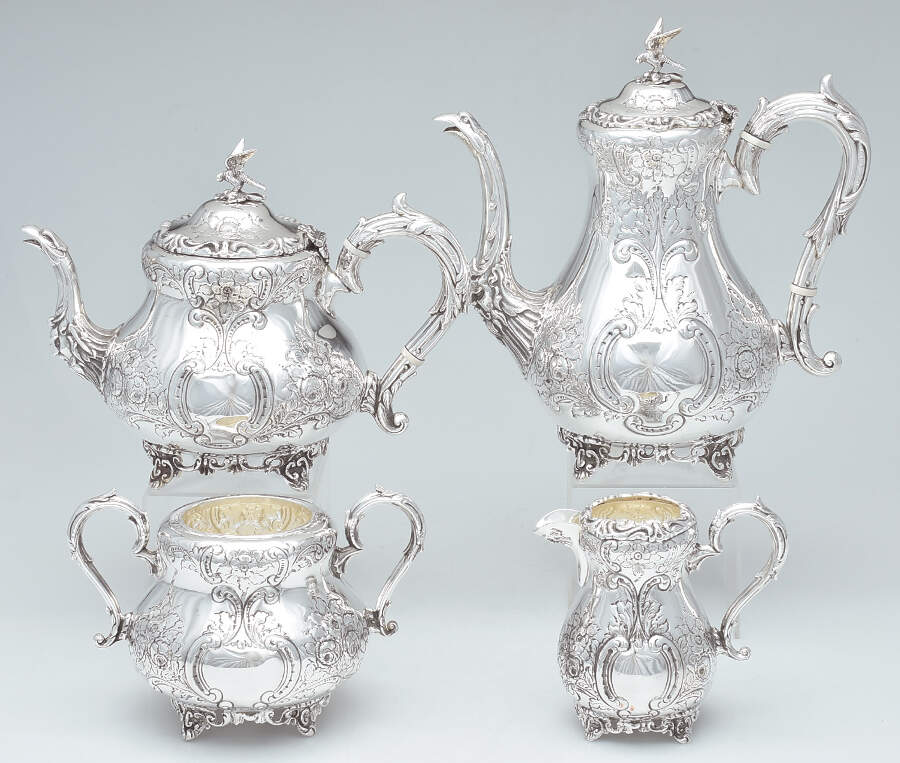 Silverplate Hollowware 4 Piece Tea Set  (PCP1, PTP1, PCR1, PSUB1) by Unknown Manufacturer-1
