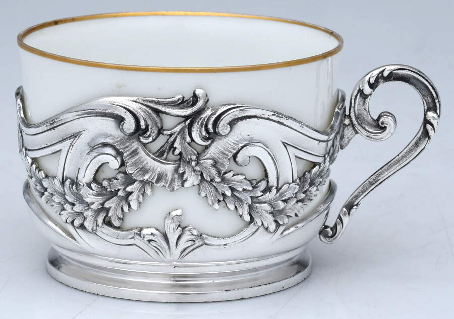 Silverplate Hollowware Oversize Cup with Ceramic Liner by Unknown Manufacturer-1
