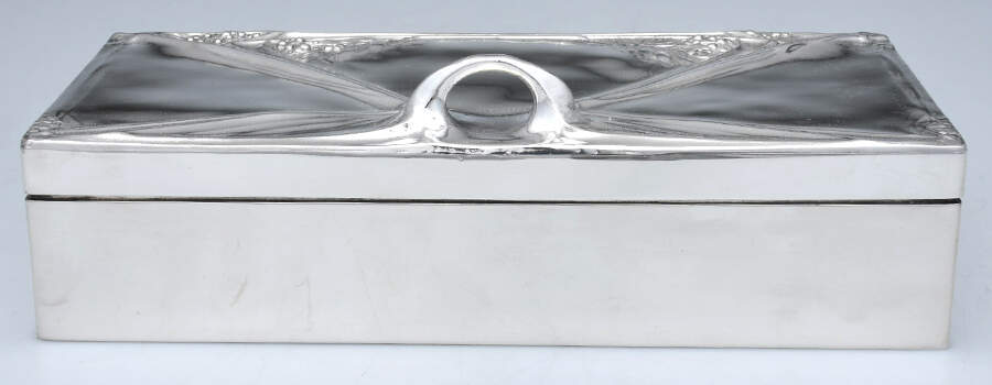 Silverplate Hollowware Cigar Box with Lid by Unknown Manufacturer-1