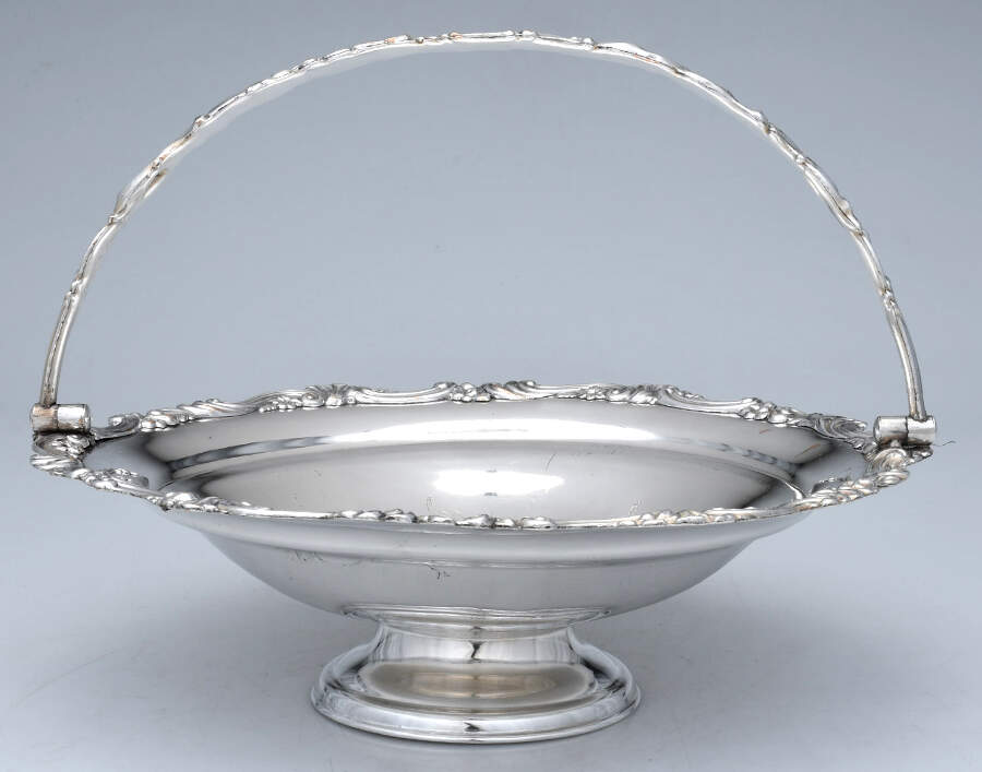 Silverplate Hollowware 11" Handled Basket by Unknown Manufacturer-1