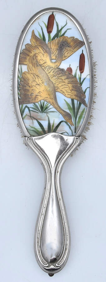 Silverplate Hollowware 2 Pc Vanity Set (Hair Brush & Mirror) by Unknown Manufacturer-5