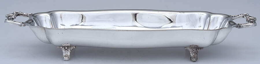 Silverplate Hollowware Plated Bread Tray with Handle by Unknown Manufacturer-1