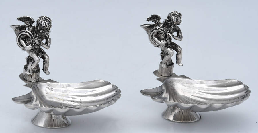 Silverplate Hollowware Shell Nut Dishes - Set of 2 by Unknown Manufacturer-1