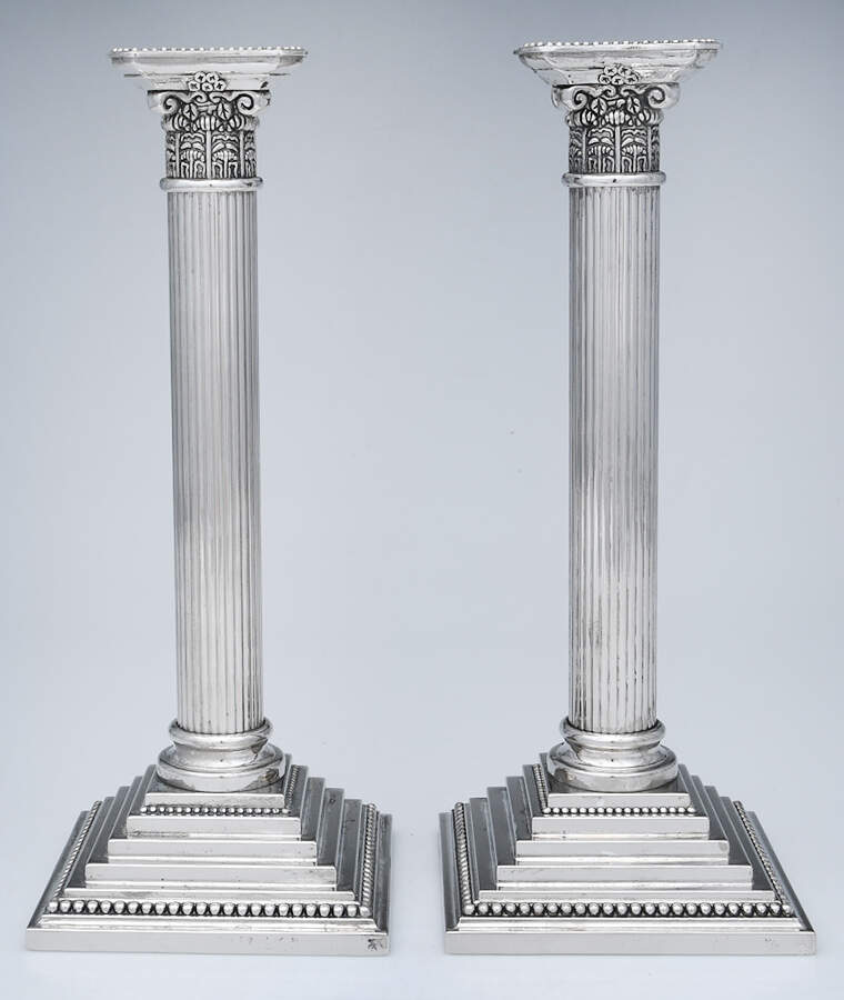 Silverplate Hollowware Pair of 12" Candlesticks by Unknown Manufacturer-1