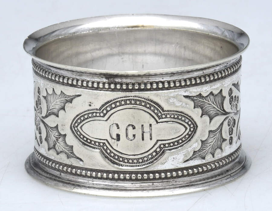 Silverplate Hollowware Monogram Napkin Ring by Unknown Manufacturer-1