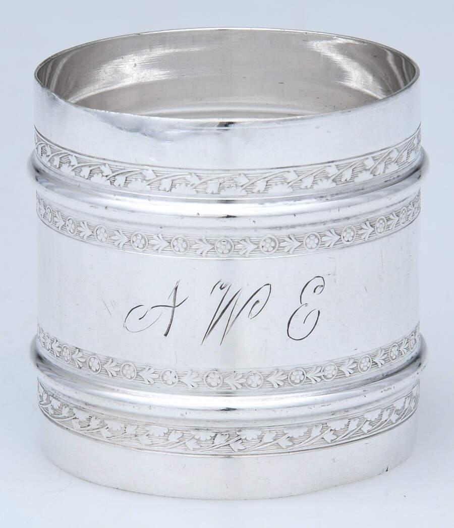 Silverplate Hollowware Monogram Napkin Ring by Unknown Manufacturer-1