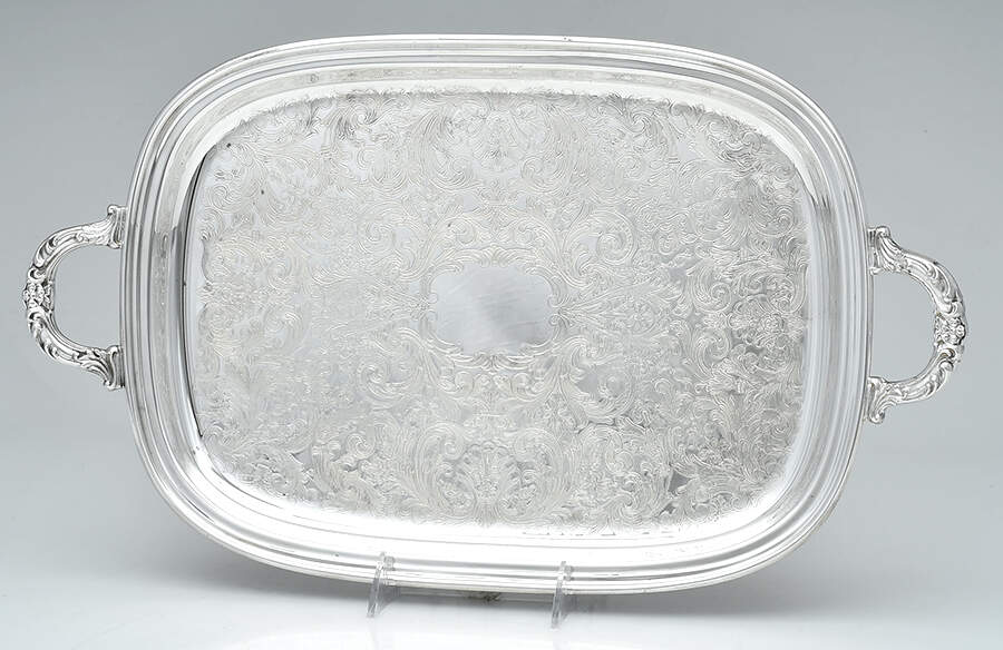 Silverplate Hollowware Small Footed Waiter Tray by Unknown Manufacturer-1