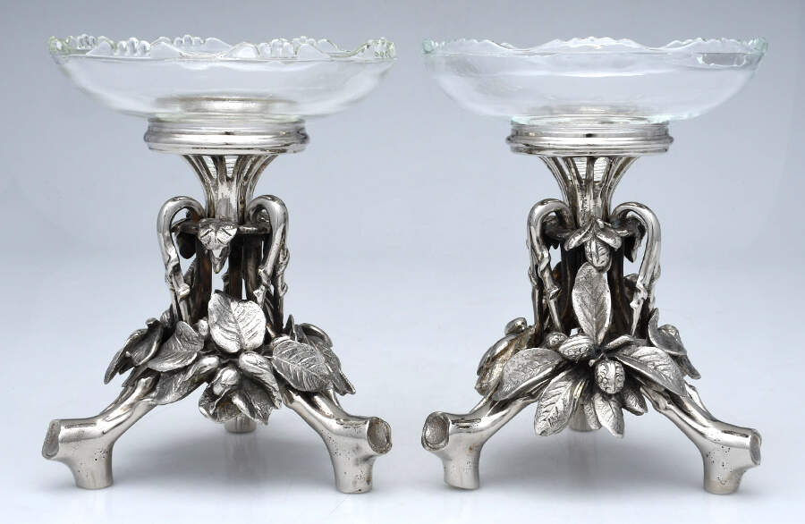 Silverplate Hollowware 6" Nappy with Metal Base - Set of 2 by Unknown Manufacturer-1