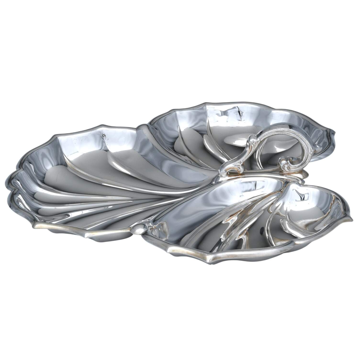Silverplate Hollowware 3-Part Handled Plated Bon Bon Bowl by Unknown Manufacturer-1