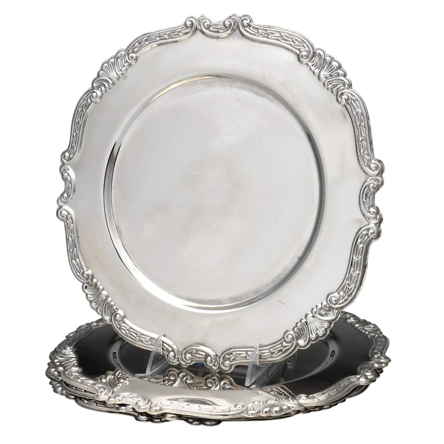 Silverplate Hollowware Service Plate - Set of 4 by Unknown Manufacturer-1
