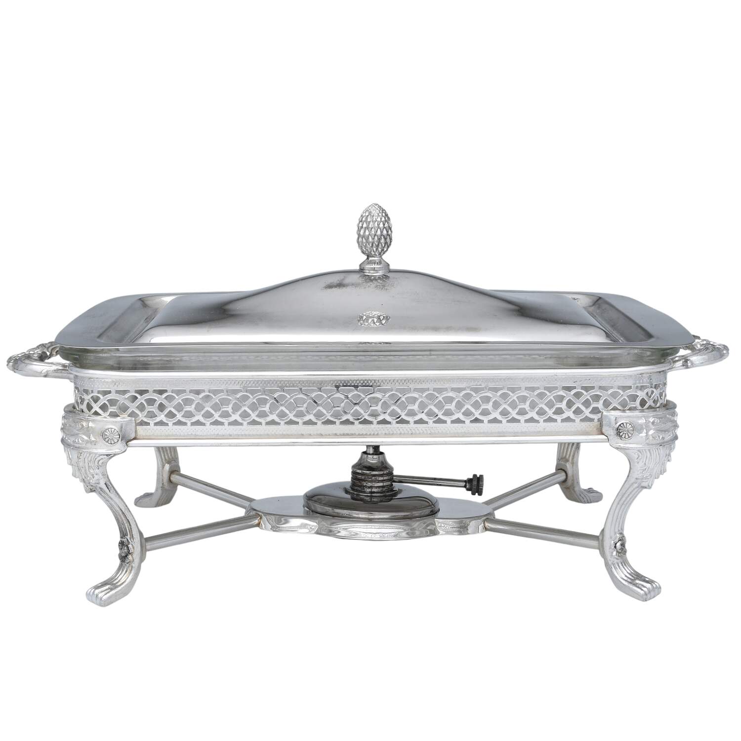 Silverplate Hollowware (4 Pc) Buffet Server Includes Stand & Burner by Unknown Manufacturer-1