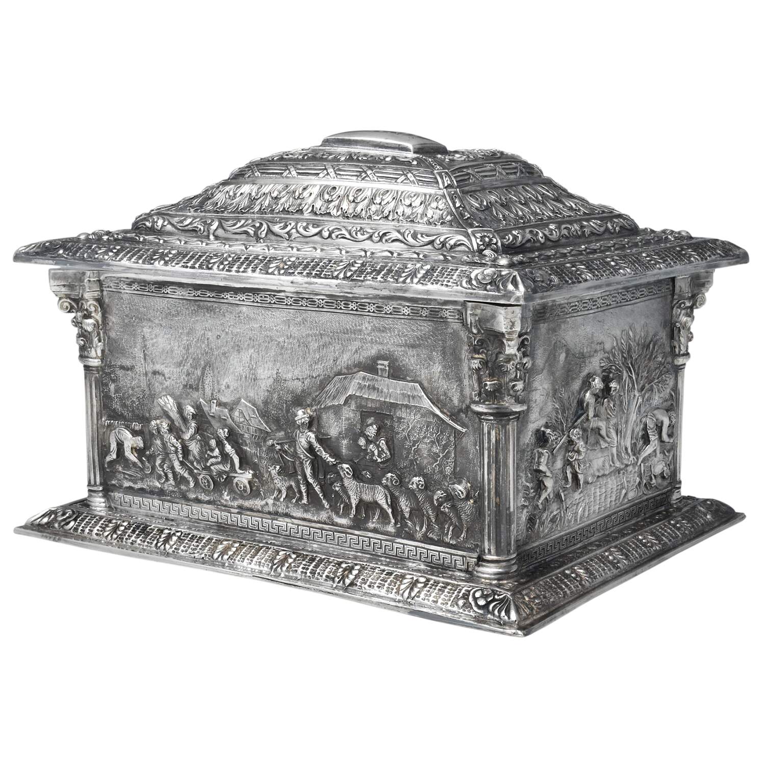 Silverplate Hollowware Jewelry Box with Hinged Lid by Unknown Manufacturer-3