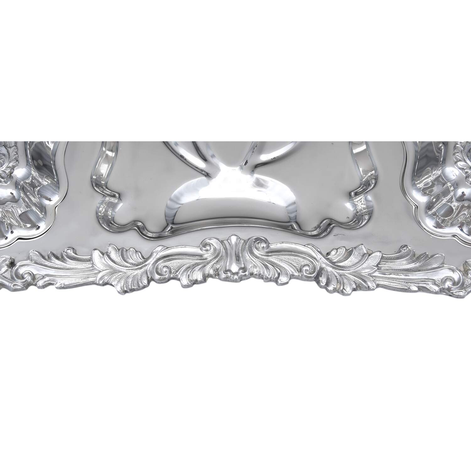 Silverplate Hollowware 3-Part Covered Platter with Well by Unknown Manufacturer-3
