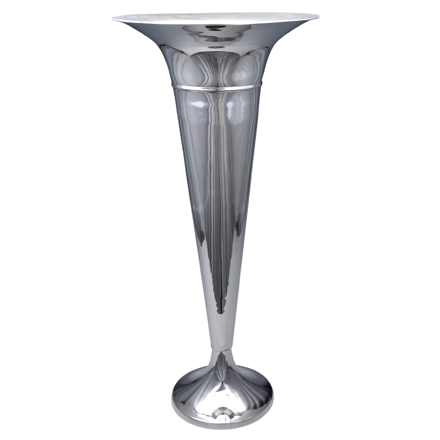 Silverplate Hollowware 29" Trumpet Vase by Unknown Manufacturer-1