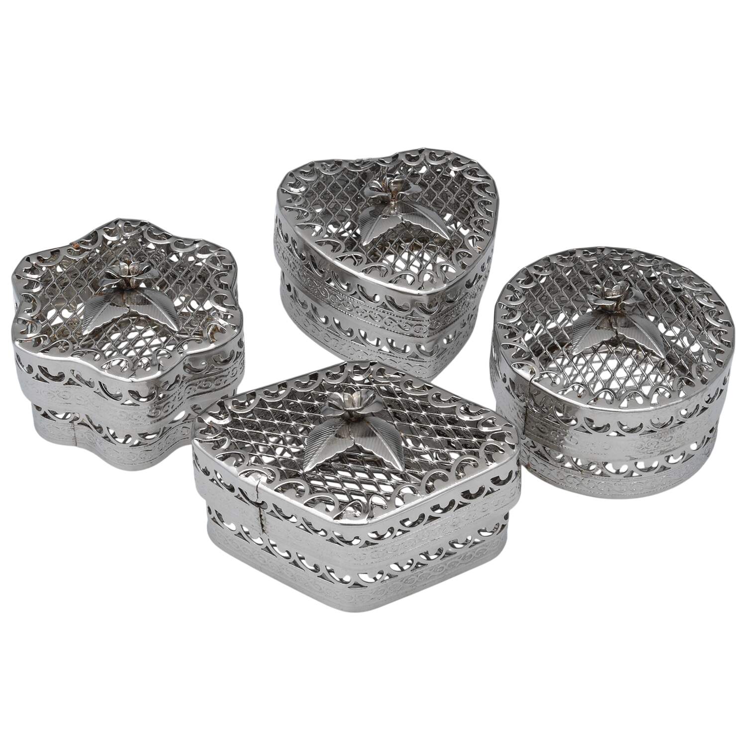 Silverplate Hollowware 4 Piece Trinket Set by Unknown Manufacturer-1