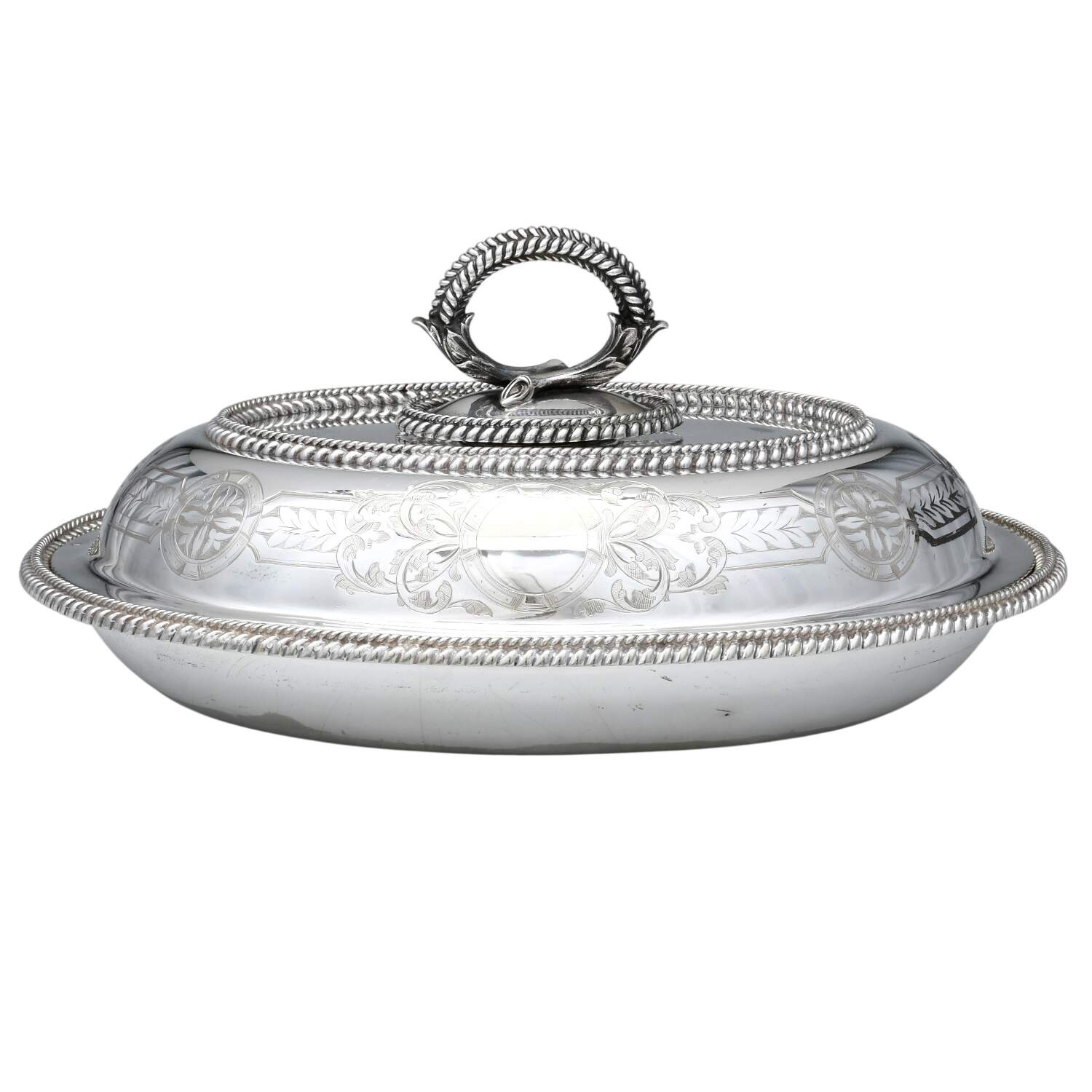 Silverplate Hollowware 12" Oval Double Vegetable by Unknown Manufacturer-1