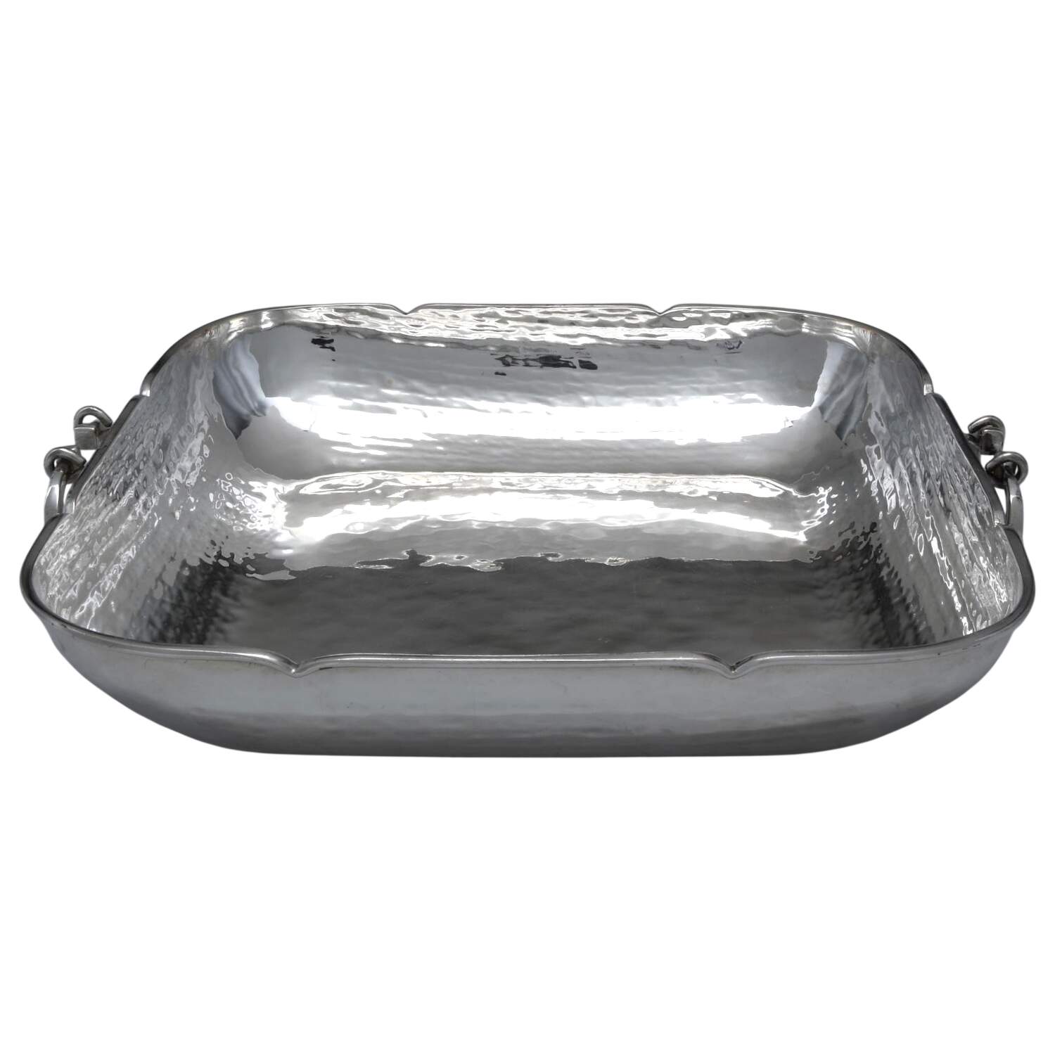 Silverplate Hollowware 10" Square Handled Bowl by Unknown Manufacturer-1