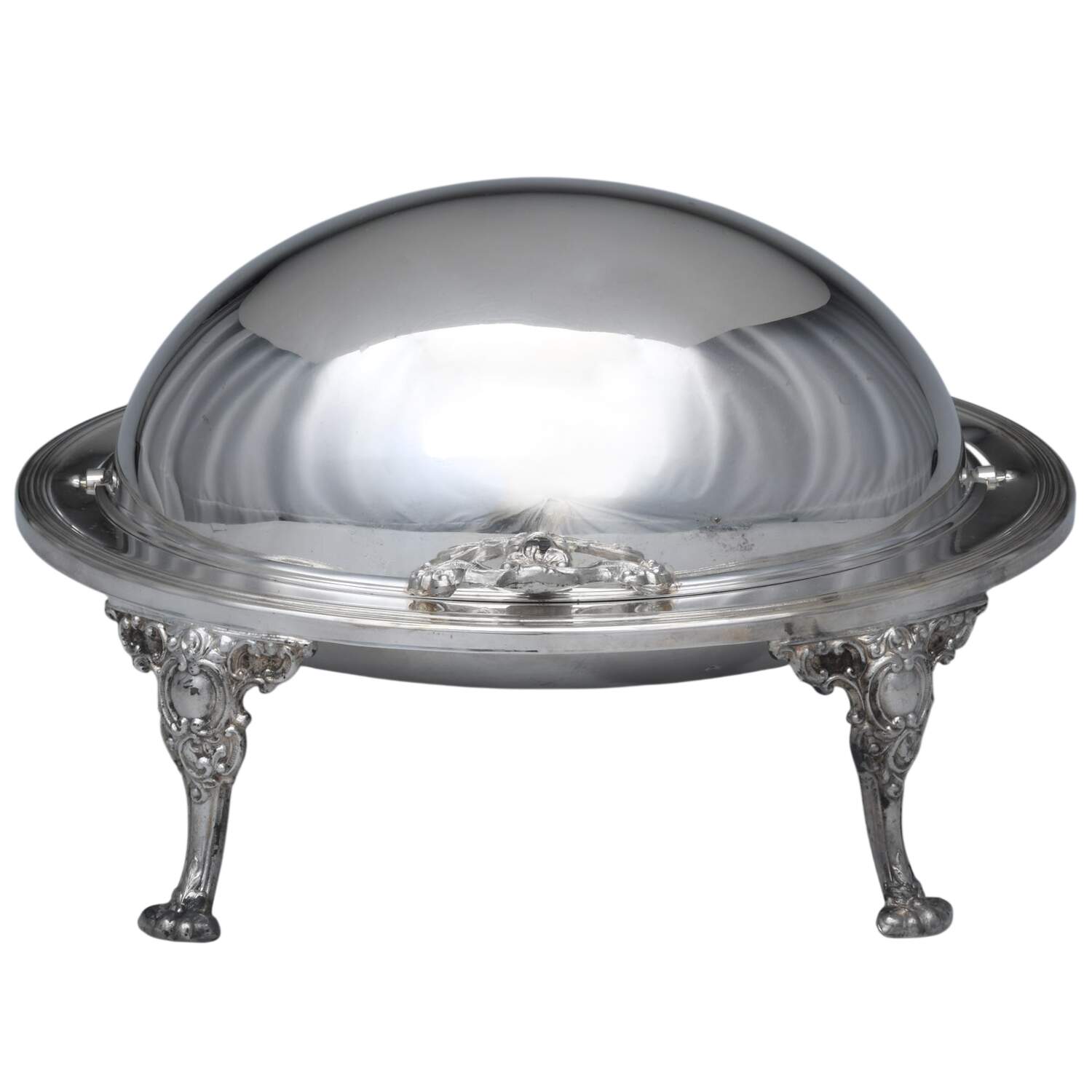 Silverplate Hollowware Medium Breakfast Server W/Revolving Top by Unknown Manufacturer-1