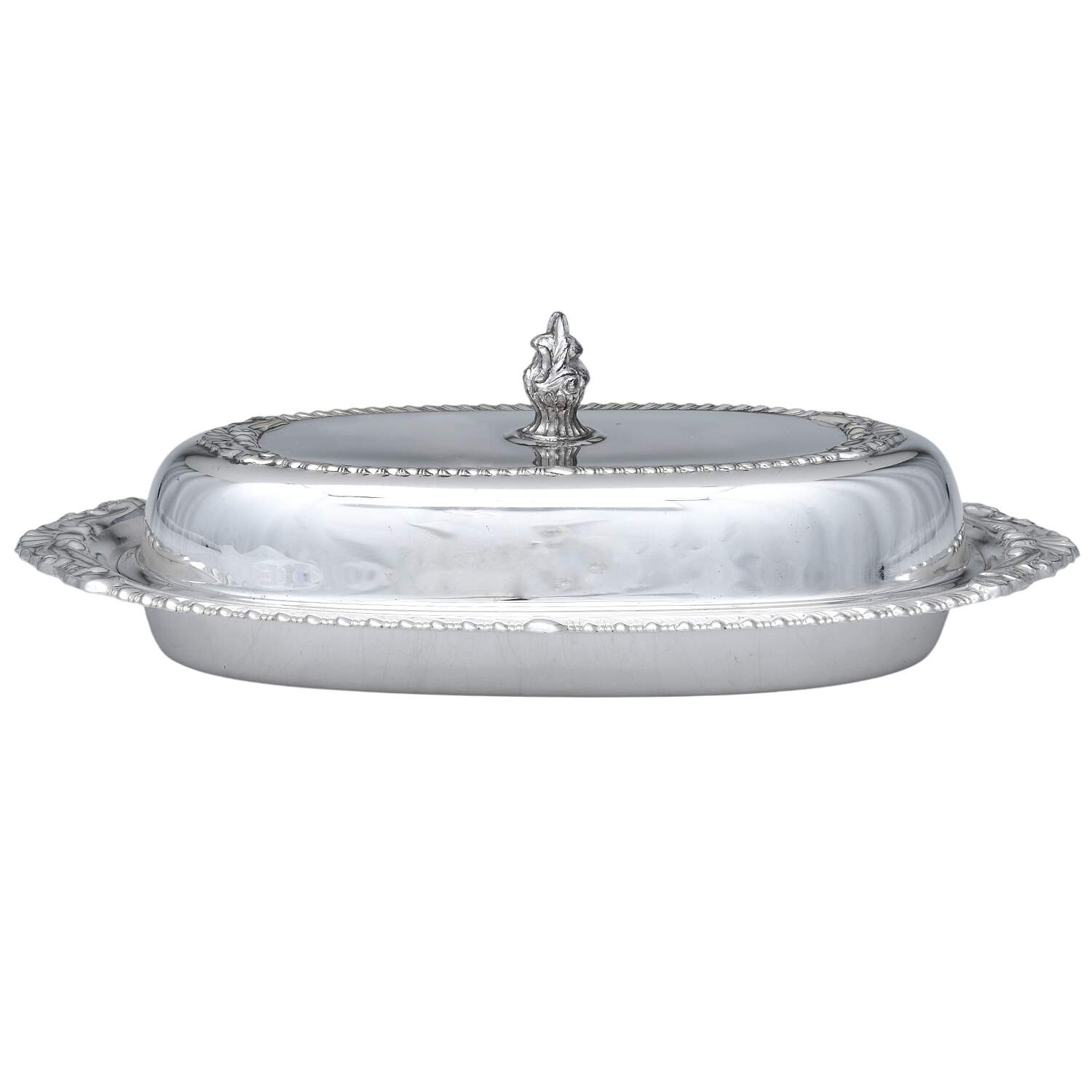 Silverplate Hollowware 1/4 Lb Covered Butter Dish by Unknown Manufacturer-1