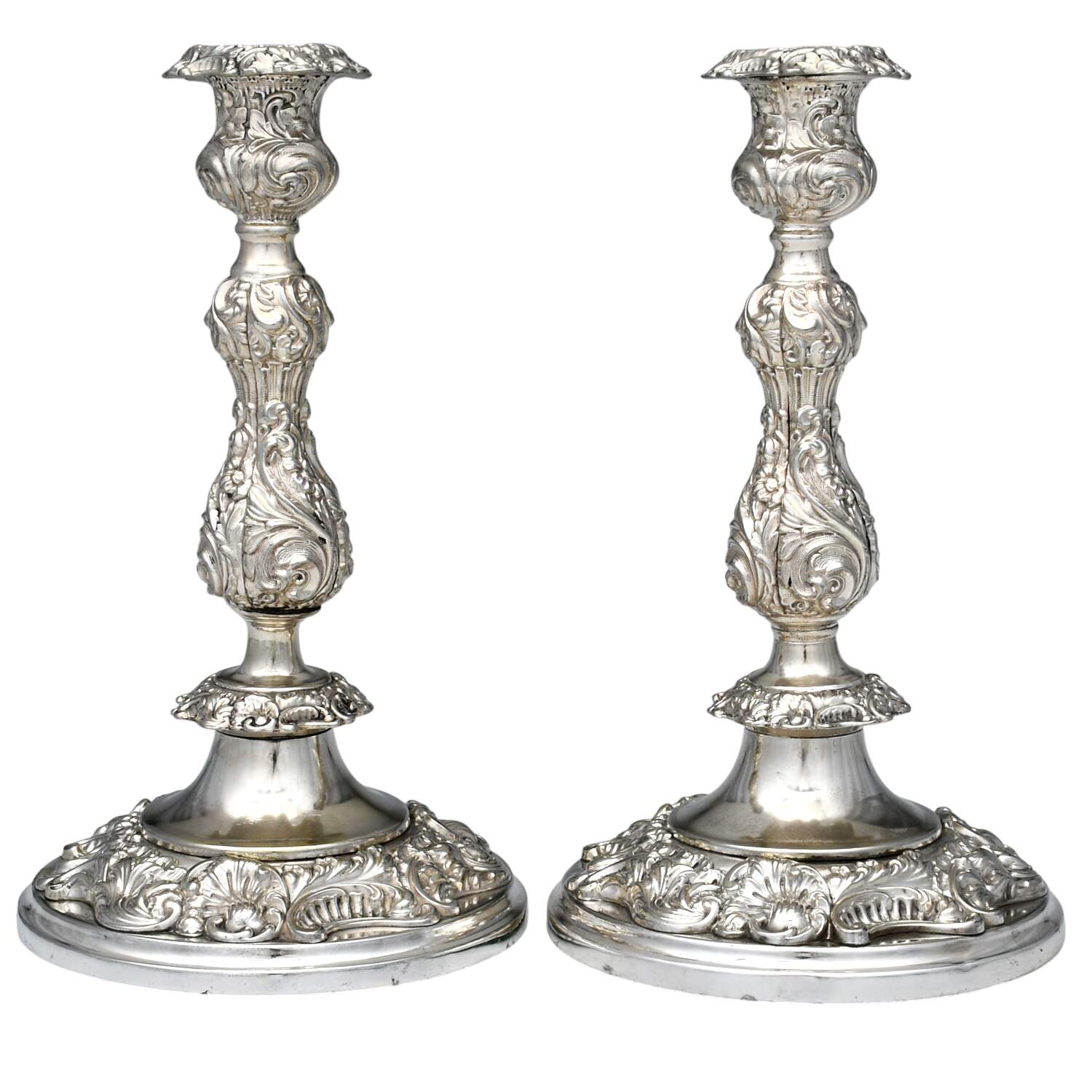 Silverplate Hollowware Pair of 10" Weighted Candlesticks by Unknown Manufacturer-1