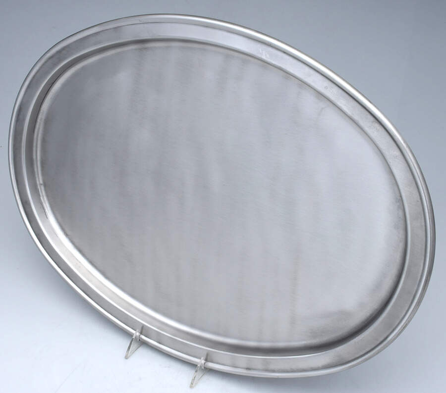 Stainless Hollowware 21" Oval Tray by Unknown Manufacturer-1