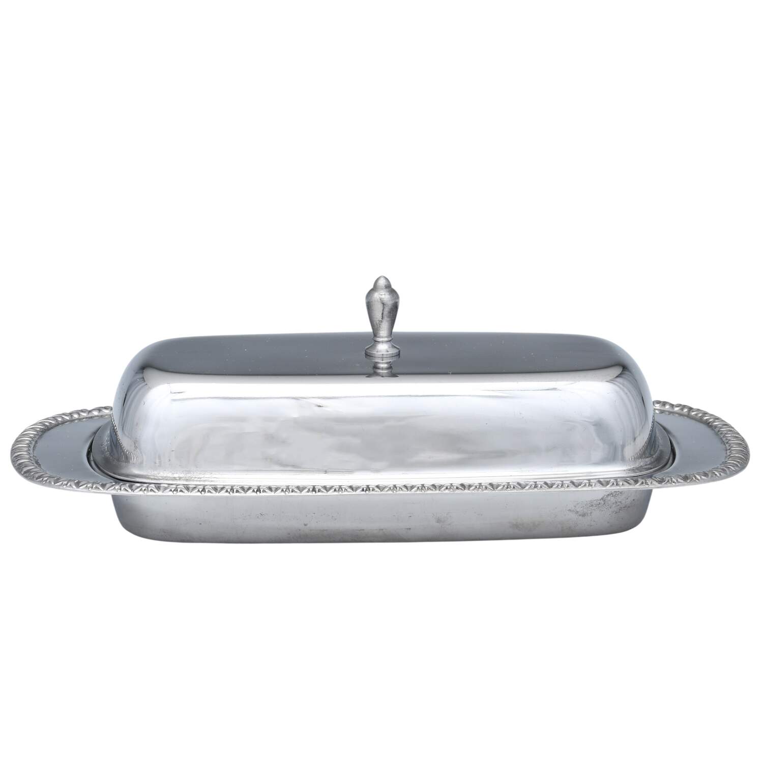 Stainless Hollowware 1/4 Pound Covered Butter Dish by Unknown Manufacturer-1