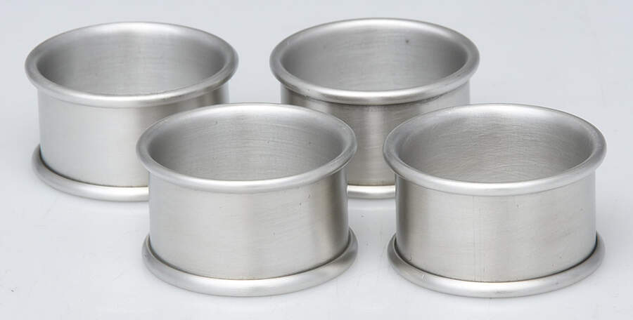 Pewter Hollowware Napkin Ring - Set of 4 by Unknown Manufacturer-1