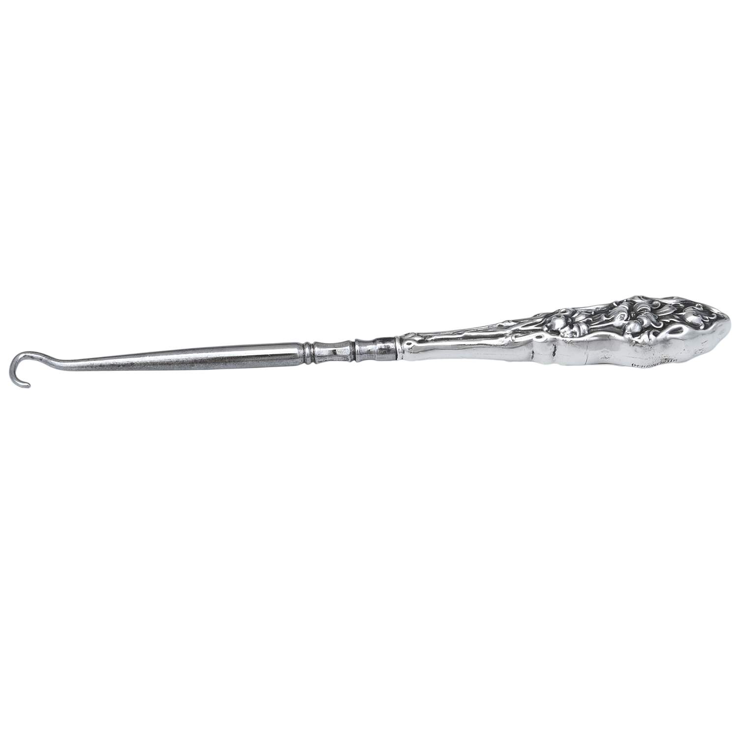 Sterling Hollowware Button Hook Hollow Handle Large by Unger Brothers-1