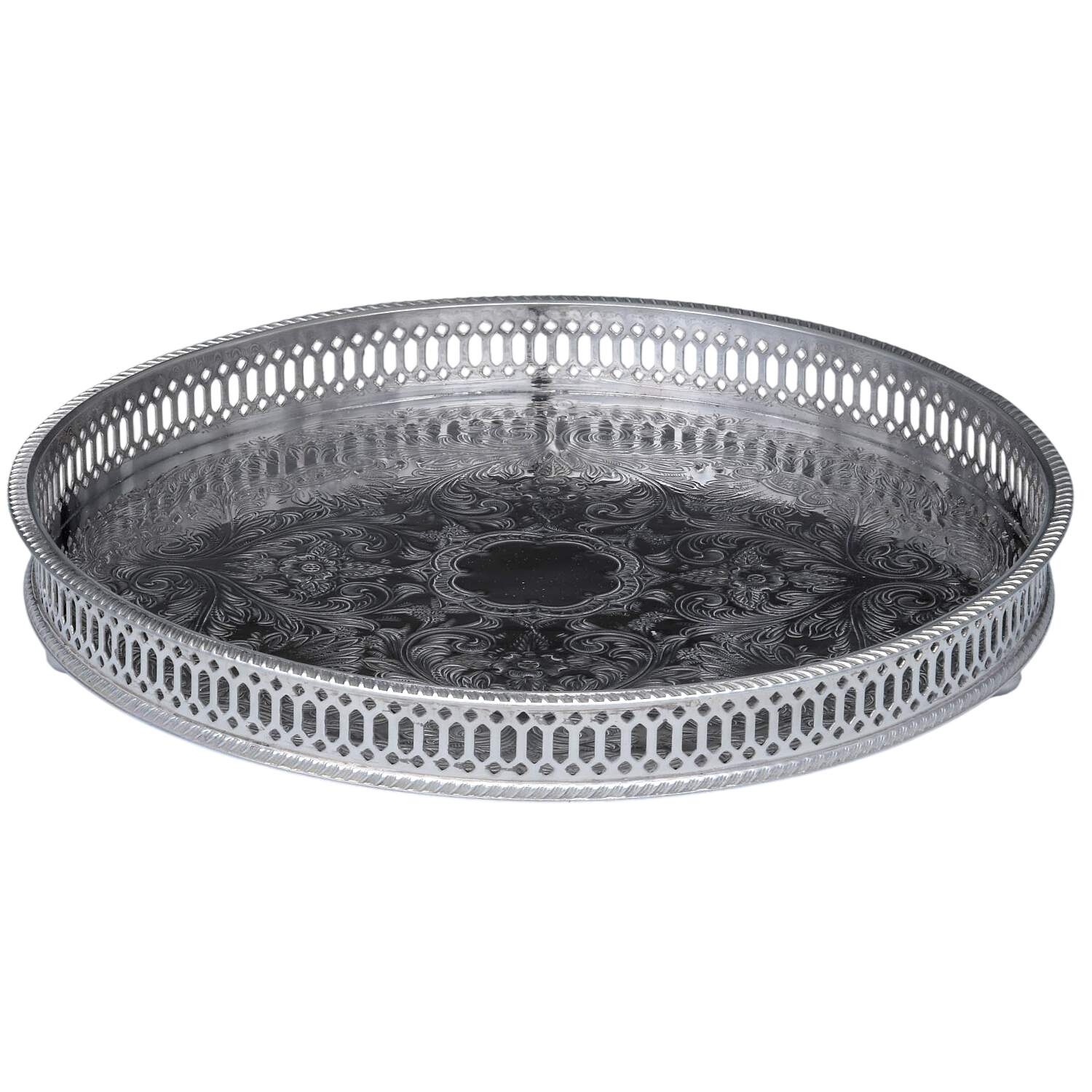 England Silverplate Hollowware 10" Gallery Tray by Unknown Manufacturer-1