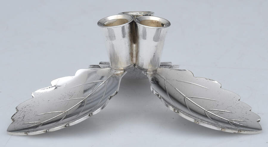 Denmark Silverplate Hollowware Candleholder-Holds 3 Candles by Unknown Manufacturer-1