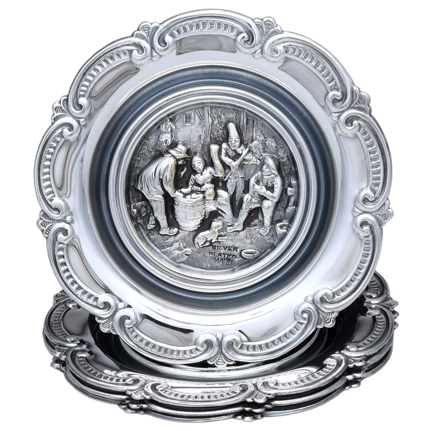Denmark Silverplate Hollowware (Set of 4) 3" Ashtray by Unknown Manufacturer-1