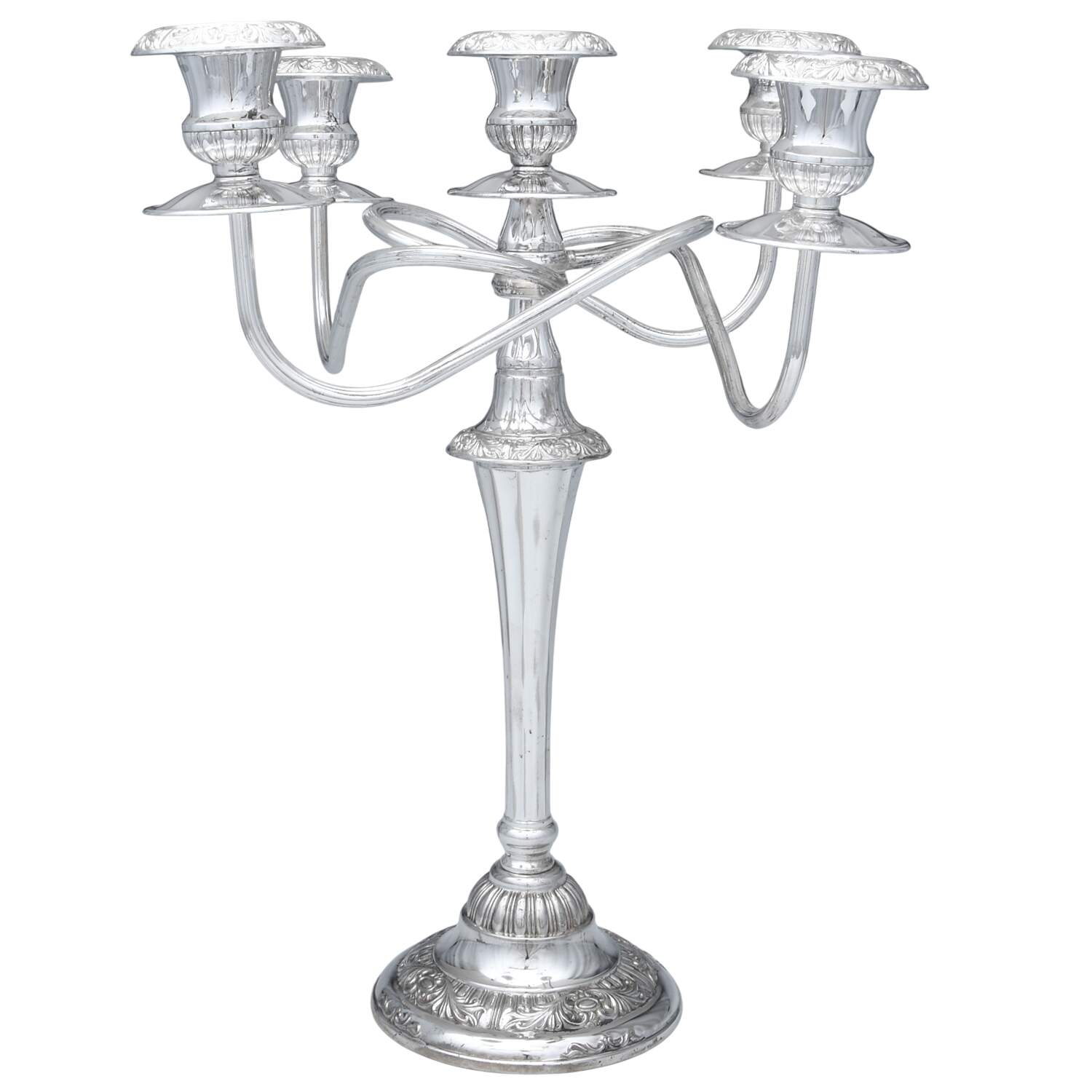 Italy Silverplate Hollowware 16" 5 Light Weighted Candelabra by Unknown Manufacturer-1