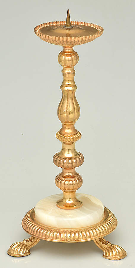 Brass Candlesticks 11" Pillar Candleholder by Unknown Manufacturer-1
