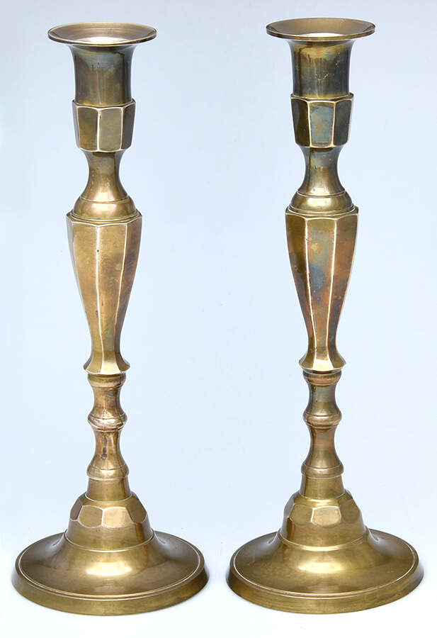 Brass Candlesticks Pair of 13" Candlesticks by Unknown Manufacturer-1