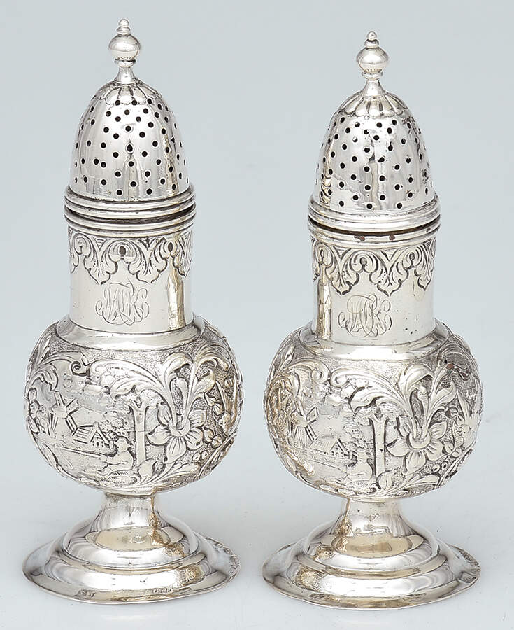 Germany Sterling Hollowware Salt & Pepper Set by Unknown Manufacturer-1